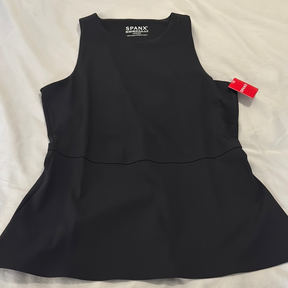 SPANX Black Peplum Tank Top